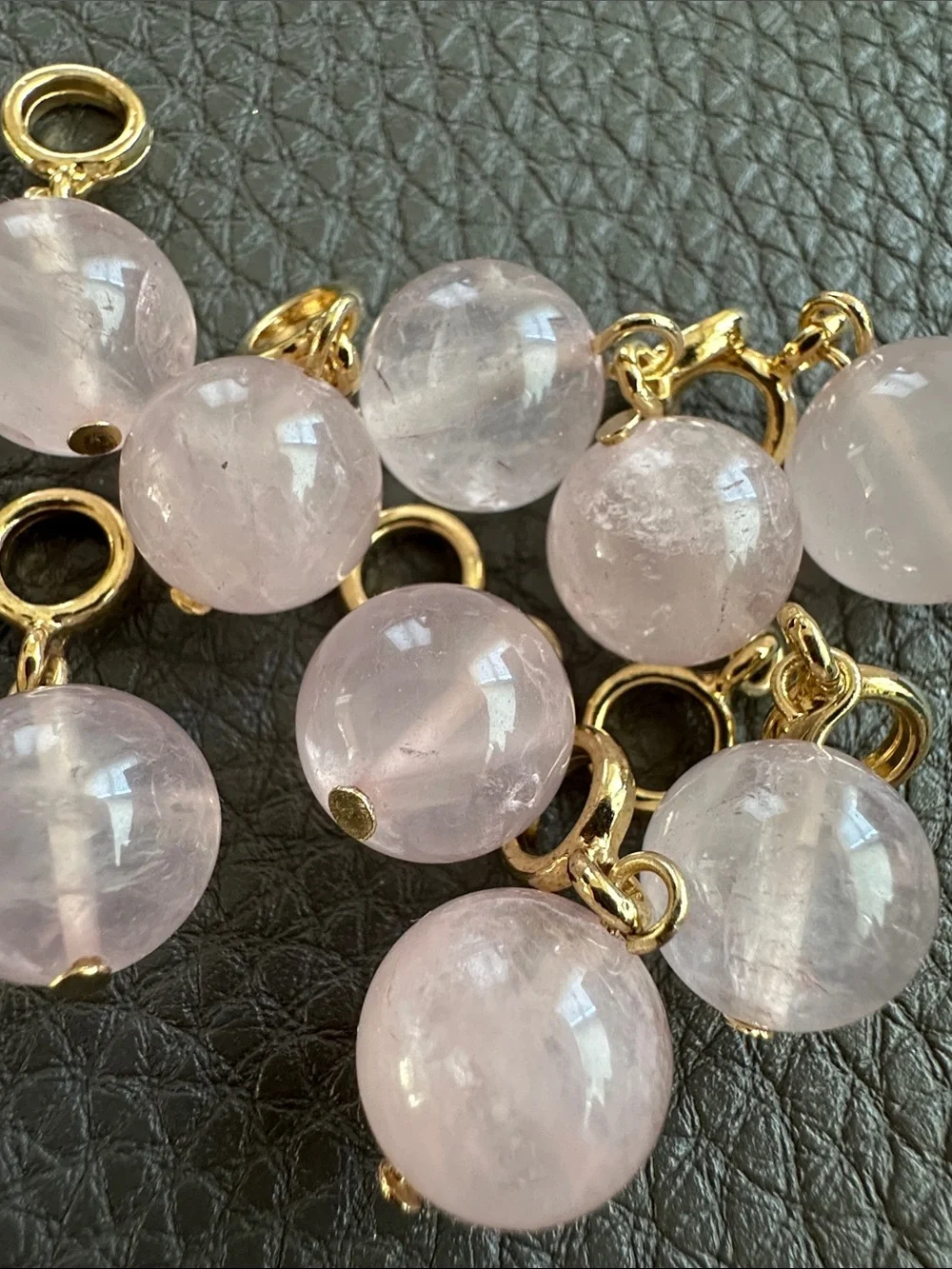 Vintage 10 Pieces of Rose Quartz Earrings Bundle
